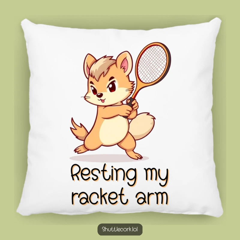 Comfy Funny Fluffy Tail Racket Pillow: Rest with Swiftness, Cozy Funny Gift