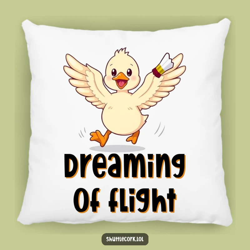 Funny Duckling Badminton Chase Pillow - Cozy Bird Comfort Gift