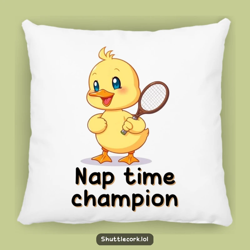 Funny Duckling Racquet Pillow: Soft Cheerful Duckling Player, Cozy & Hilarious Funny Gift