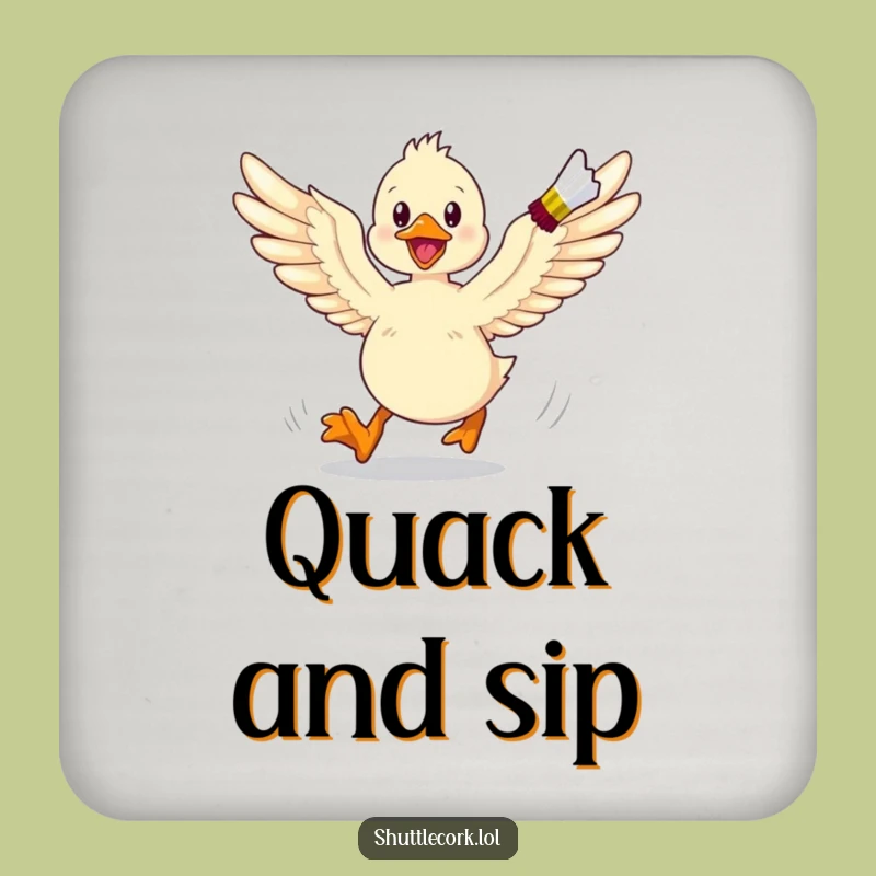 Funny Duckling Badminton Chase Coaster - Protect Surfaces Gift