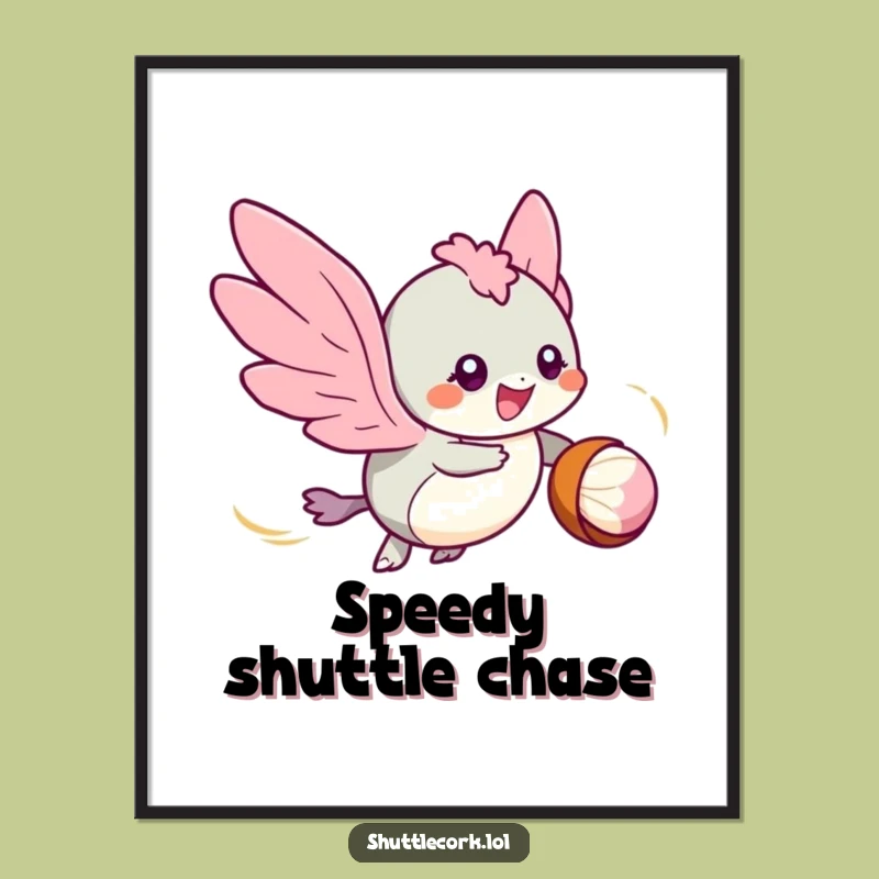Funny Speedy Wings Shuttlecock Poster: Decorate with Action, Unique Funny Gift