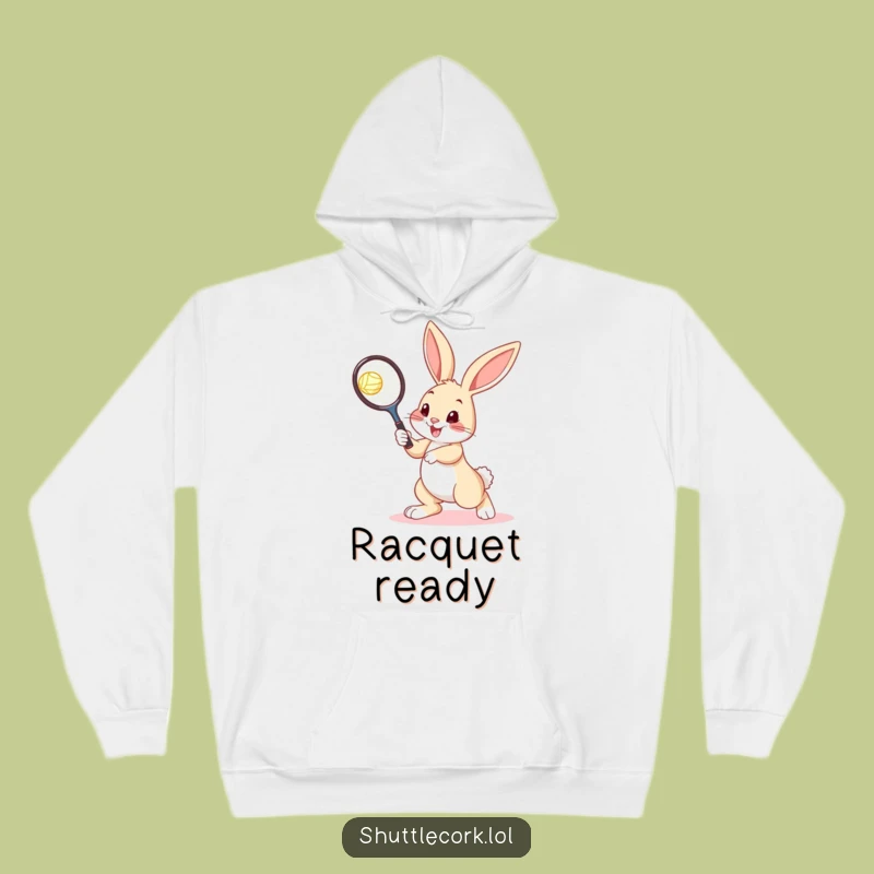 Funny Bunny Tennis Hoodie - Cozy Up with a Racquet!