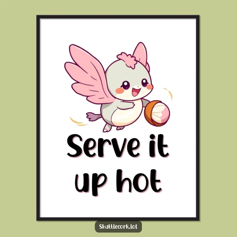 Free Printable Wall Art: Speedy Winged Creature Badminton Downloadable Art Gift!