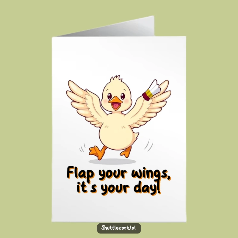 Free Printable Birthday Card: Energetic Duckling Race - Funny DIY Gift for Party