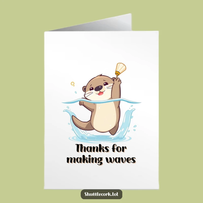 Free Printable Thank You Card: Otter's Thankful Splash - A Downloadable Funny Gift