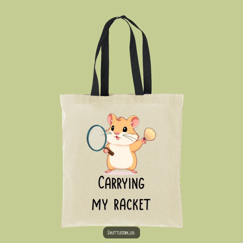 Funny Hamster Badminton Tournament Tote Bag - Durable Sports Gear Hauler