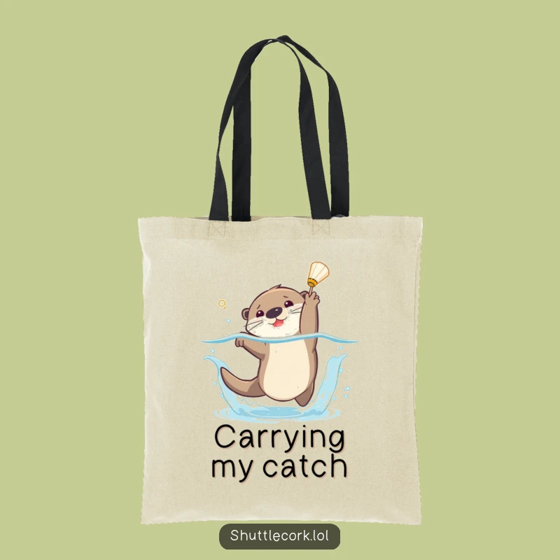 Funny Otter Badminton Dive Tote Bag - Beach Ready Gear Hauler
