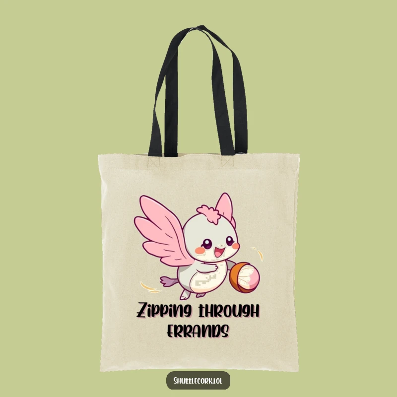 Funny Speedy Wings Shuttlecock Tote Bag: Carry Your Racquet, Practical Funny Gift